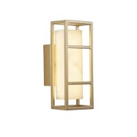 Applique LED Résine Acier IP44 H:25 cm en or blanc