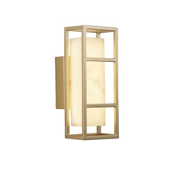 Applique LED résine acier IP44 3000 K en or blanc