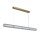 Longue lampe LED suspendue verre métal 109 cm blanc chaud