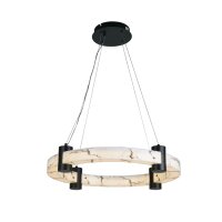 Suspension LED ronde m&eacute;tal r&eacute;sine anneau...