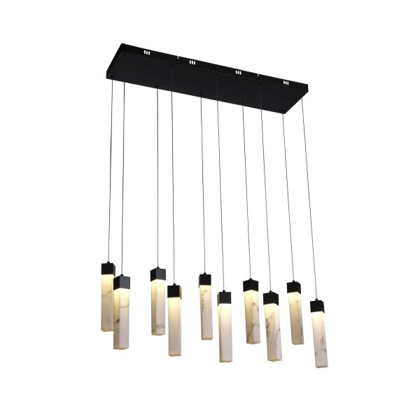 Suspension LED acier résine 1012 lm en marbre noir