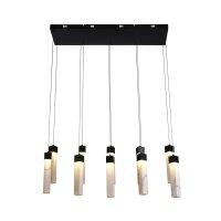 Suspension LED acier résine 1012 lm en marbre noir