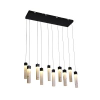 Suspension LED acier résine 1012 lm en marbre noir