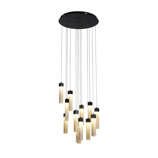 LED Lampe à suspendre Acier Résine Ø60 cm 3000 K Noir Marbre