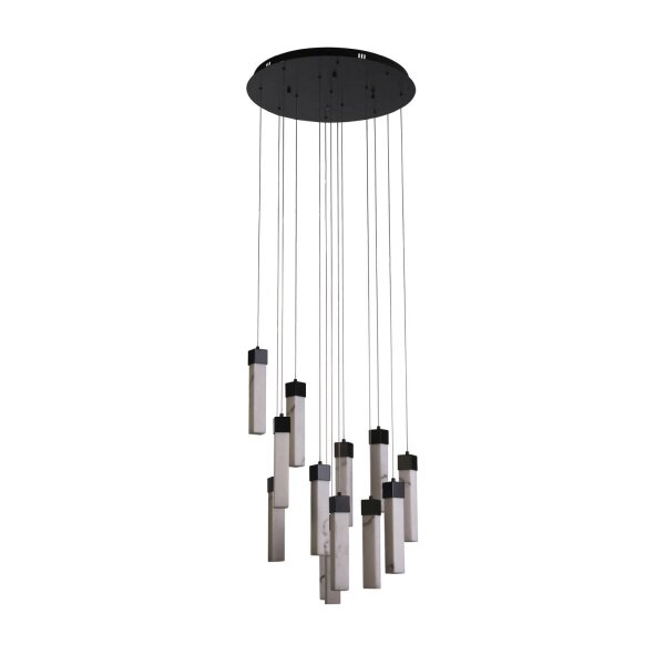 LED Lampe à suspendre Acier Résine Ø60 cm 3000 K Noir Marbre
