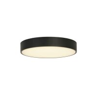 Plafonnier rond à LED noir métal L:25 cm...