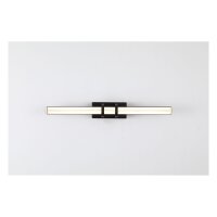 Lampe LED pour miroir Métal Verre Noir IP44 L:46,5 cm