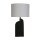 Lampe de table noire métal tissu blanc 65 cm E27
