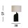 Lampe de table noire métal tissu blanc 65 cm E27
