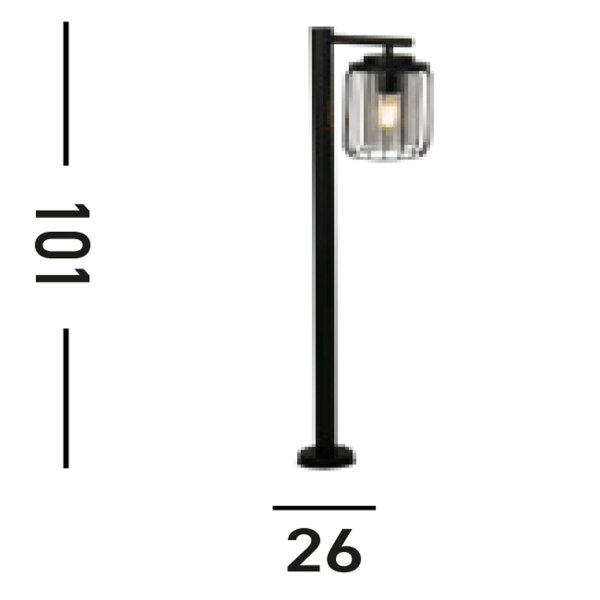 Luminaire de chemin résistant aux intempéries Aluminium IP44 E27 Noir