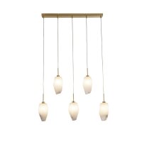 Longue lampe suspendue verre métal 78 cm en laiton...
