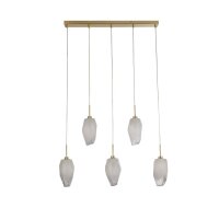 Longue lampe suspendue verre métal 78 cm en laiton...