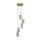 Suspension ronde verre métal Ø32 cm en laiton blanc