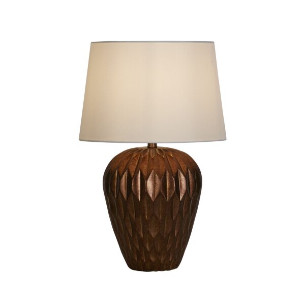 Lampe de table en bronze tissu résine E27 57,9 cm faible éblouissement