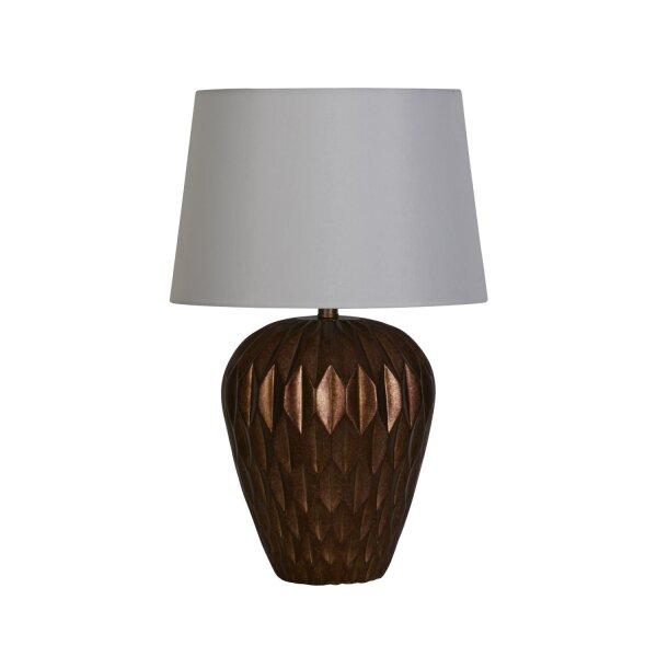 Lampe de table en bronze tissu résine E27 57,9 cm faible éblouissement