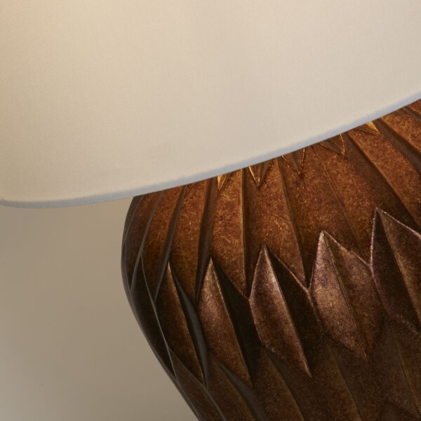 Lampe de table en bronze tissu résine E27 57,9 cm faible éblouissement