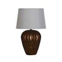 Lampe de table en bronze tissu résine E27 57,9 cm...