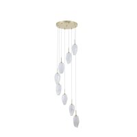 Lampe à suspendre ronde verre métal 8...