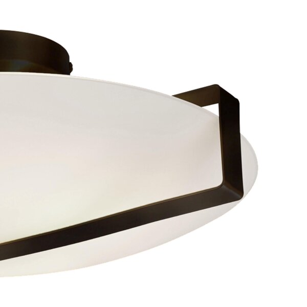 Lampe de plafonnier verre métal E27 Ø40,5 cm rond noir blanc
