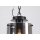 Lampe de plafonnier verre métal noir gris fumé L:22 cm