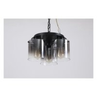Lampe de plafonnier verre métal noir gris...