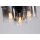 Lampe de plafonnier verre métal noir gris fumé 3 flammes