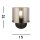 Applique métal verre fumé E27 H:24 cm avec interrupteur