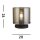 Lampe de table avec interrupteur noir gris fumé 25,5 cm E27