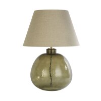 Lampe de chevet Socle en verre Abat-jour en tissu E27...