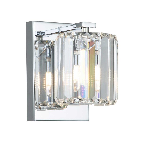 Lampe de salle de bain LED G9 cristal IP44 en chrome L : 12 cm petite