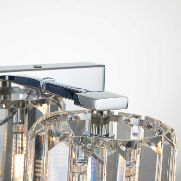Lampe de salle de bain LED G9 cristal IP44 en chrome L : 12 cm petite