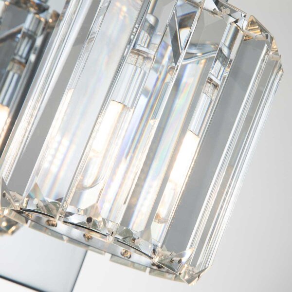 Lampe de salle de bain LED G9 cristal IP44 en chrome L : 12 cm petite