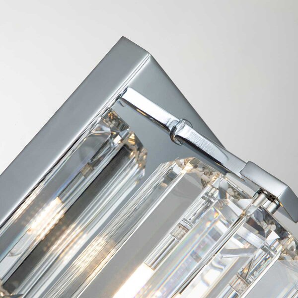 Lampe de salle de bain LED G9 cristal IP44 en chrome L : 12 cm petite
