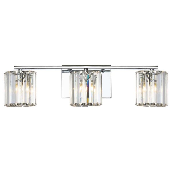 Applique salle de bain avec 3x LED G9 cristal IP44 chrome