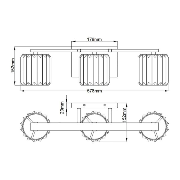 Applique salle de bain avec 3x LED G9 cristal IP44 chrome