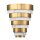 Applique LED H : 35,7 cm en laiton vieilli aspect albâtre