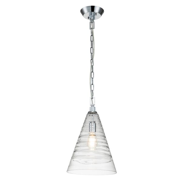 Lampe à suspendre verre métal E27 D : 29,5 cm rond FREJA