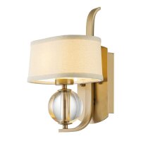 Applique avec LED G9 en laiton crème Abat-jour en...