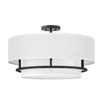 Plafonnier Blanc Noir Ø 58,4 cm Tissu Métal...