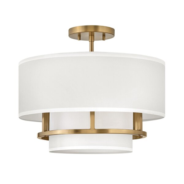 Plafonnier rond D : 40,6 cm E14 Moderne Métal Tissu