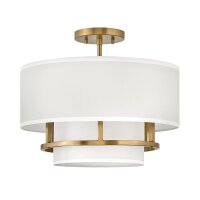 Plafonnier rond D : 40,6 cm E14 Moderne Métal Tissu