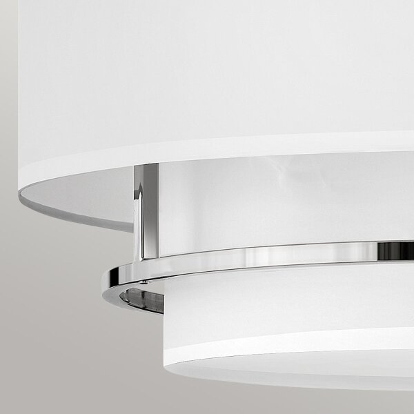 Plafonnier Abat-jour en tissu E14 Ø 58,4 cm 4x rond Blanc Nickel