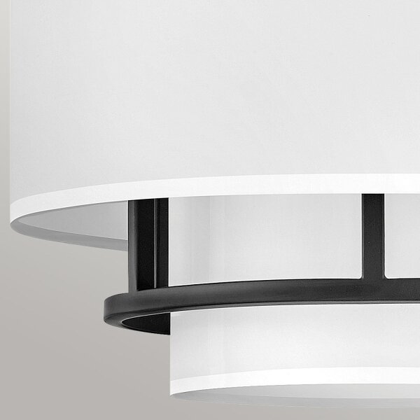 Lampe de plafonnier Tissu Métal Ø 40,6 cm Blanc Noir 3x E14