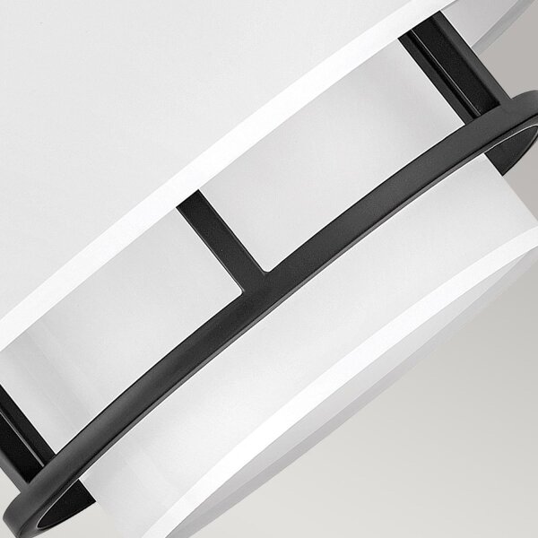 Lampe de plafonnier Tissu Métal Ø 40,6 cm Blanc Noir 3x E14