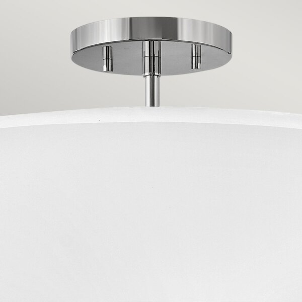 Plafonnier tissu métal rond Ø 40,6 cm 3x E14 blanc nickel