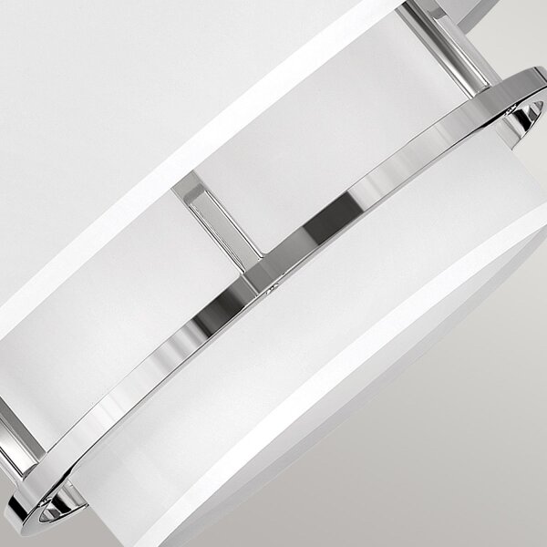 Plafonnier tissu métal rond Ø 40,6 cm 3x E14 blanc nickel