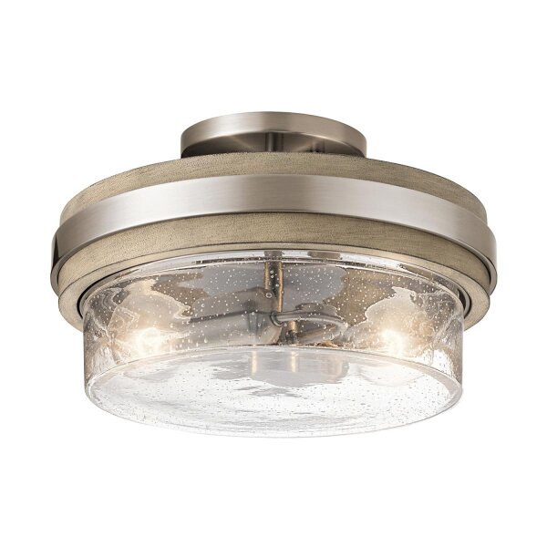 Lampe de plafonnier intérieur rond D : 30,5 cm métal verre 1x E27