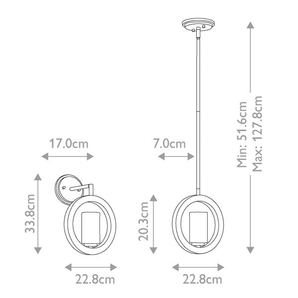 Lampe à suspendre métal verre H : max. 127,8 cm E14 rond