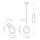 Lampe à suspendre métal verre H : max. 127,8 cm E14 rond