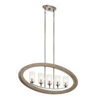 Lampe à suspendre métal verre pluie 5x E14...